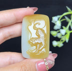 高品质和田玉糖白羊脂玉下山虎牌（39.9g）