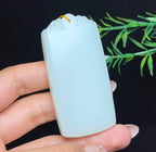 和田玉羊脂白玉平安无事牌（66.3g）