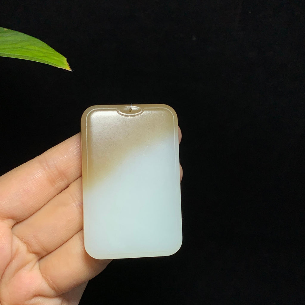 和田山料糖白玉无事牌挂件（60.0g）