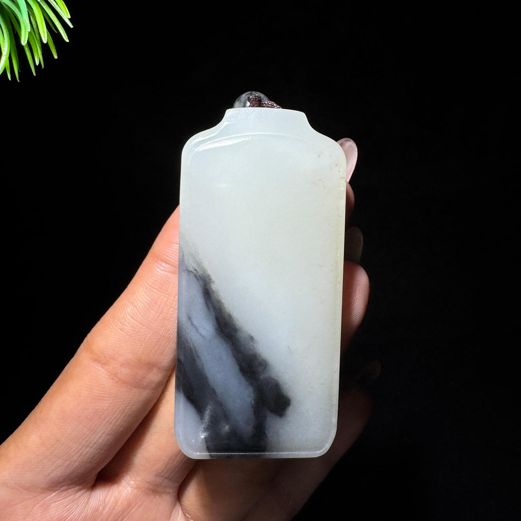 和田玉籽料青花无事牌（58.4g）