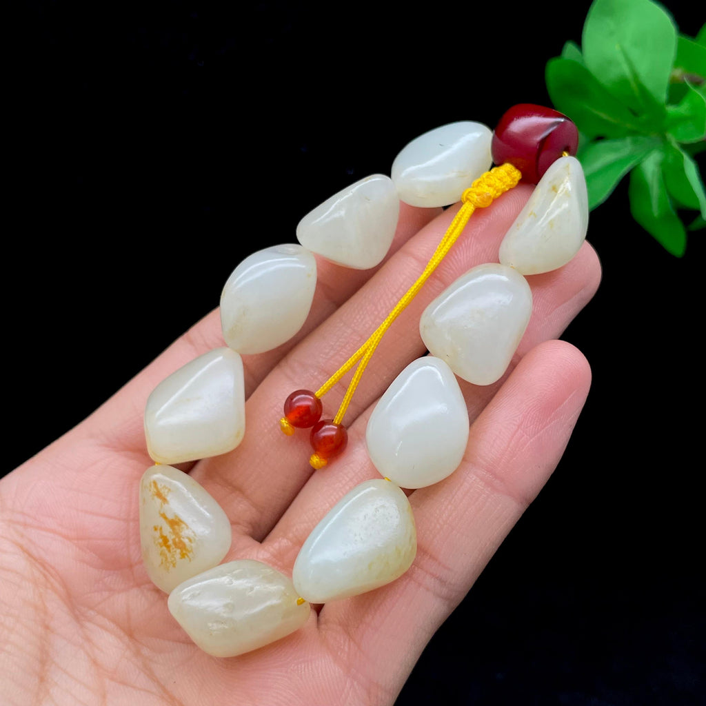 和田玉洒金皮籽料【精品手串】（59.6g）