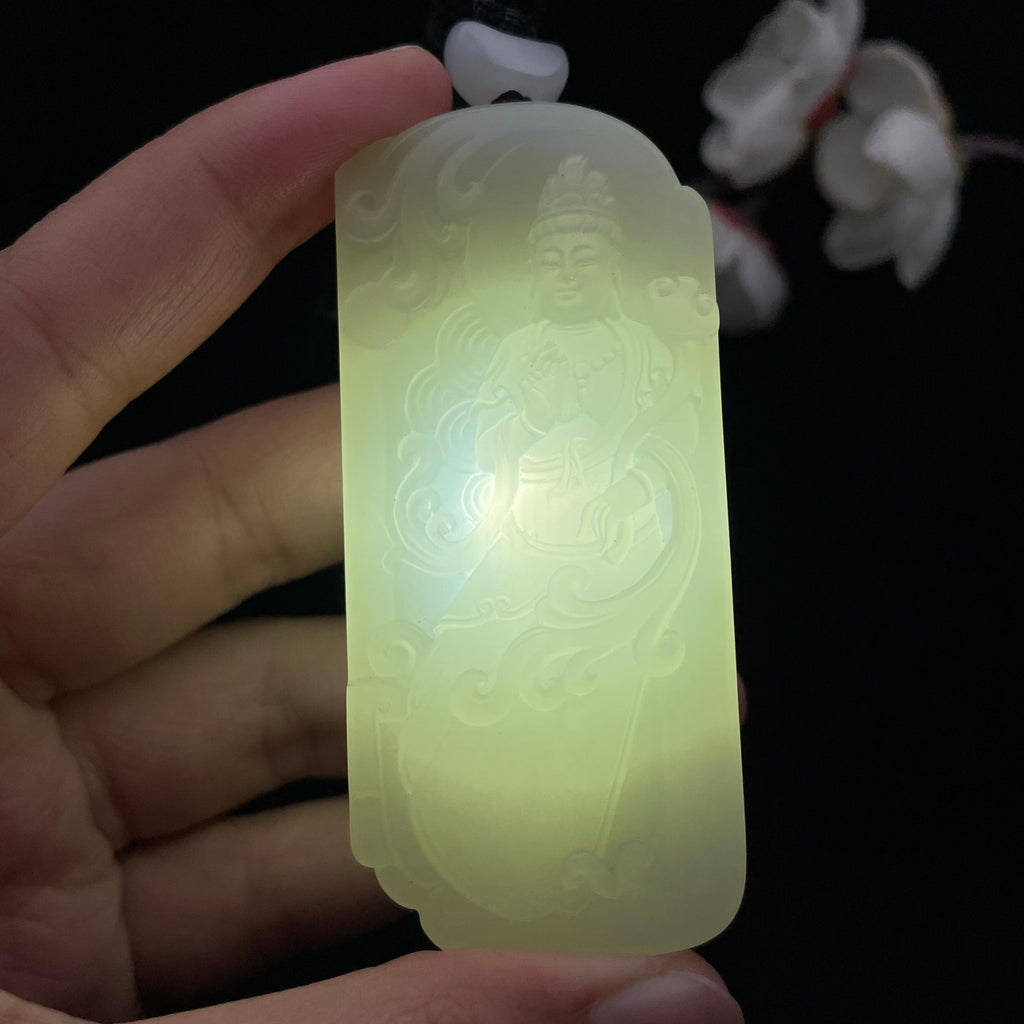 和田玉-白玉籽料【观音】挂件（64.5g）
