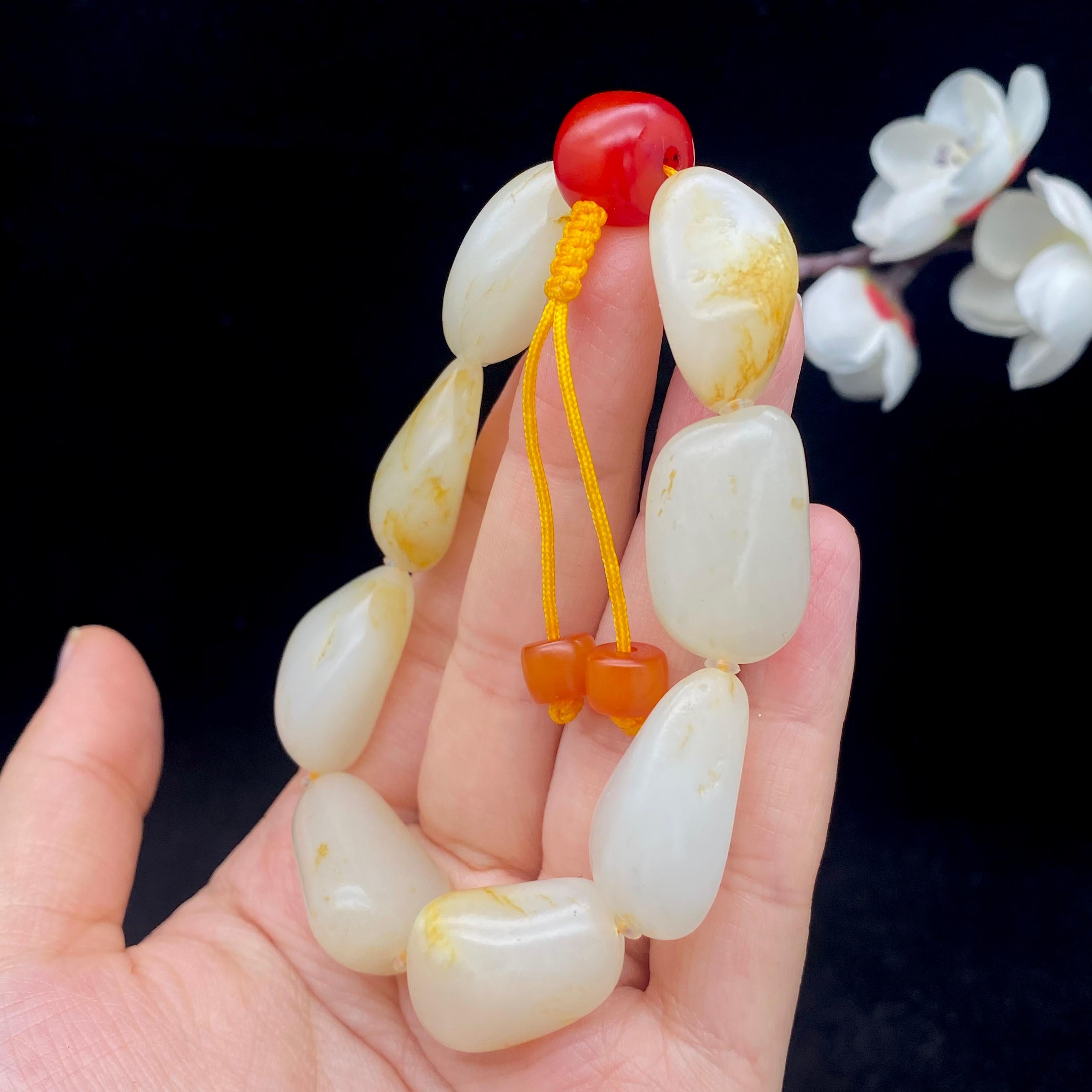 和田玉洒金皮籽料【精品手串】（60g）