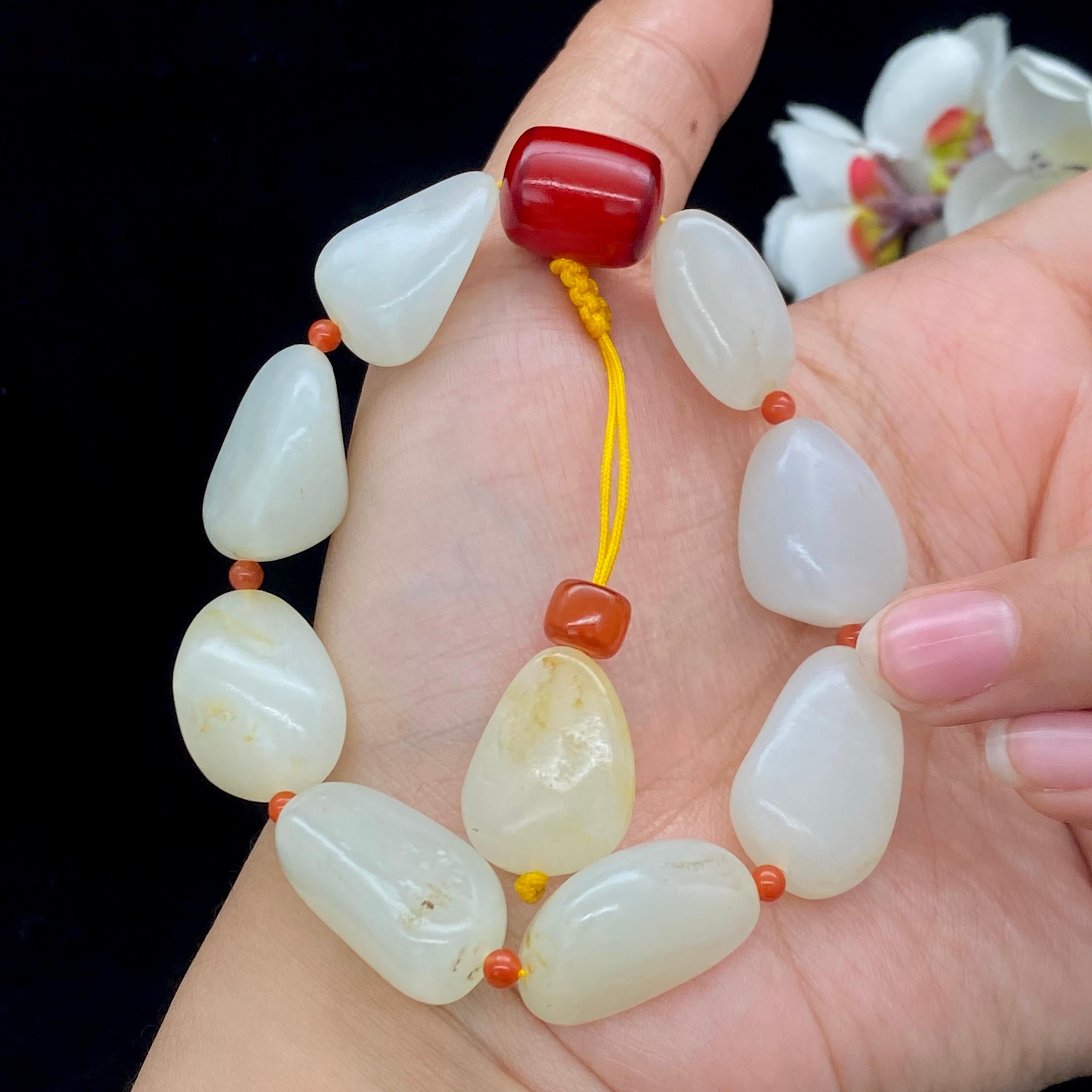 和田玉白玉籽料【精品手串】（53.5g）