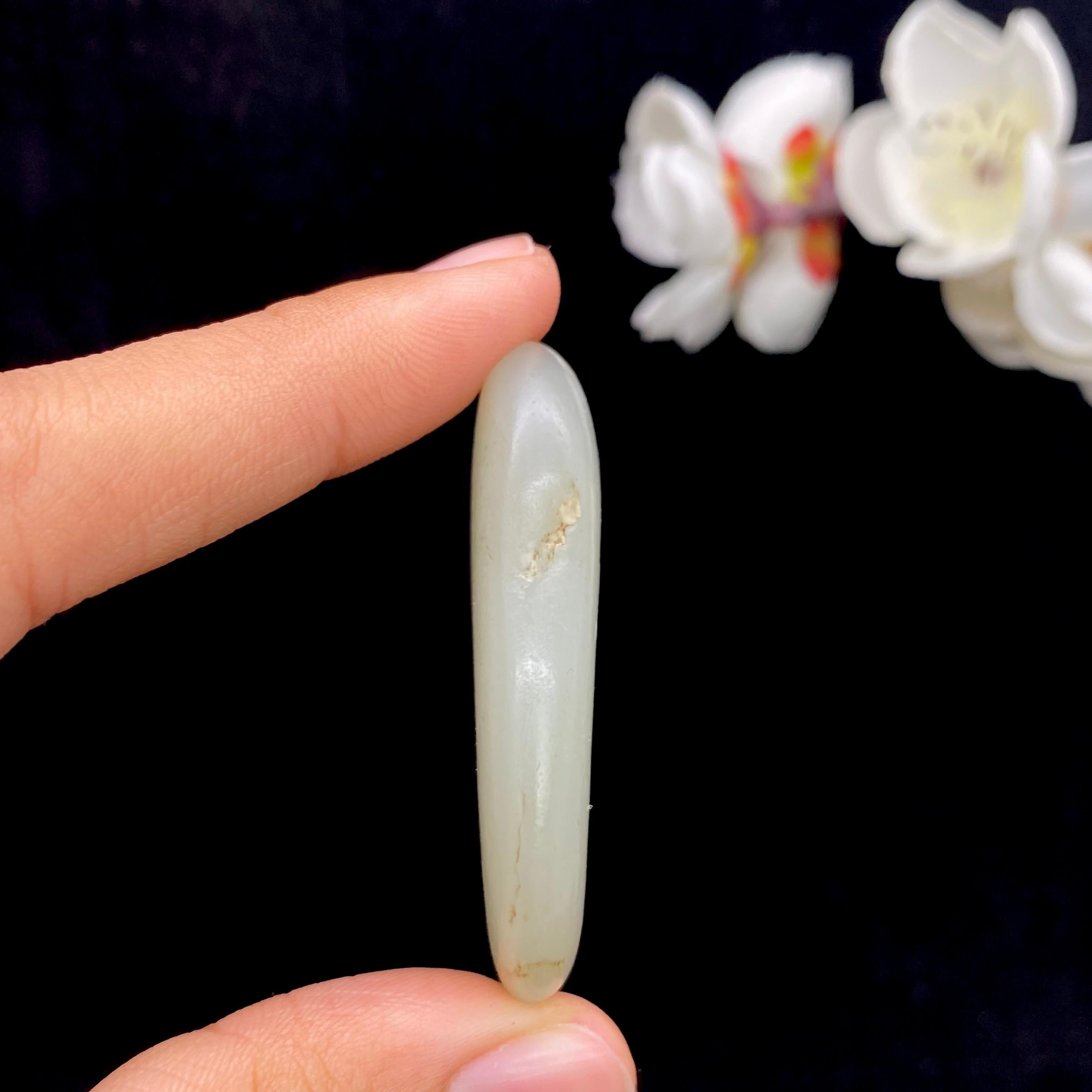 和田玉青白玉籽料原石（25.5g） – 厚德载玉