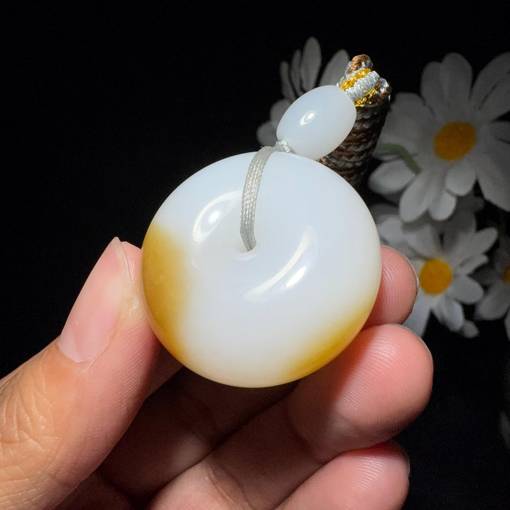 特色和田玉糖白平安扣（26.4g）