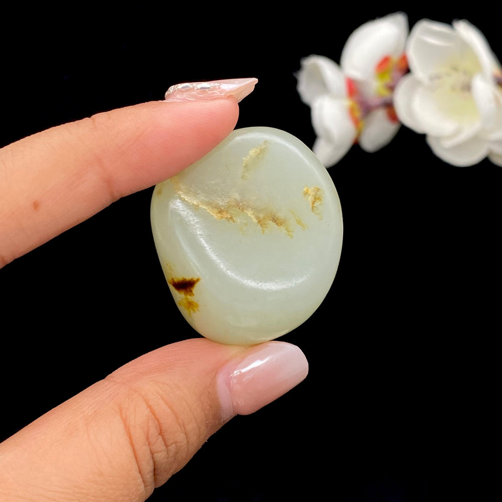 和田玉青白玉带黄皮籽料（37.6g）