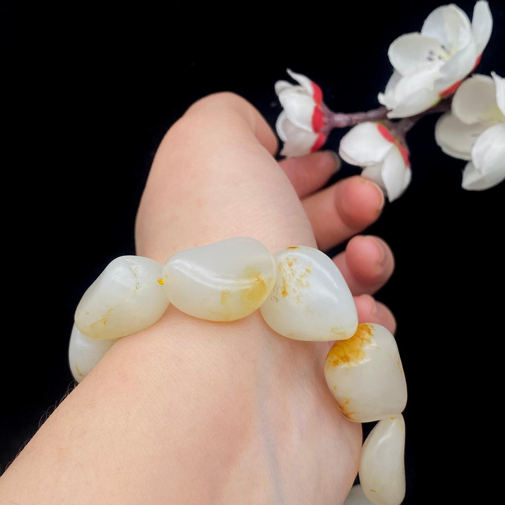 和田玉洒金皮【精品手串】（55g）
