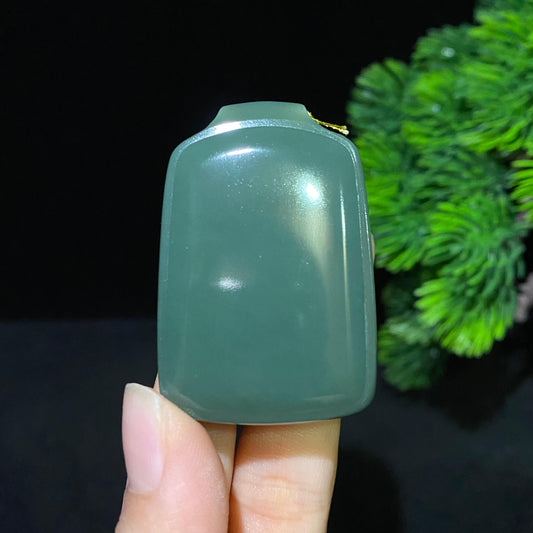 和田玉沙枣青平安无事牌挂件（45.4g）
