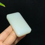 和田山料羊脂白玉无事牌挂件（88.8g）