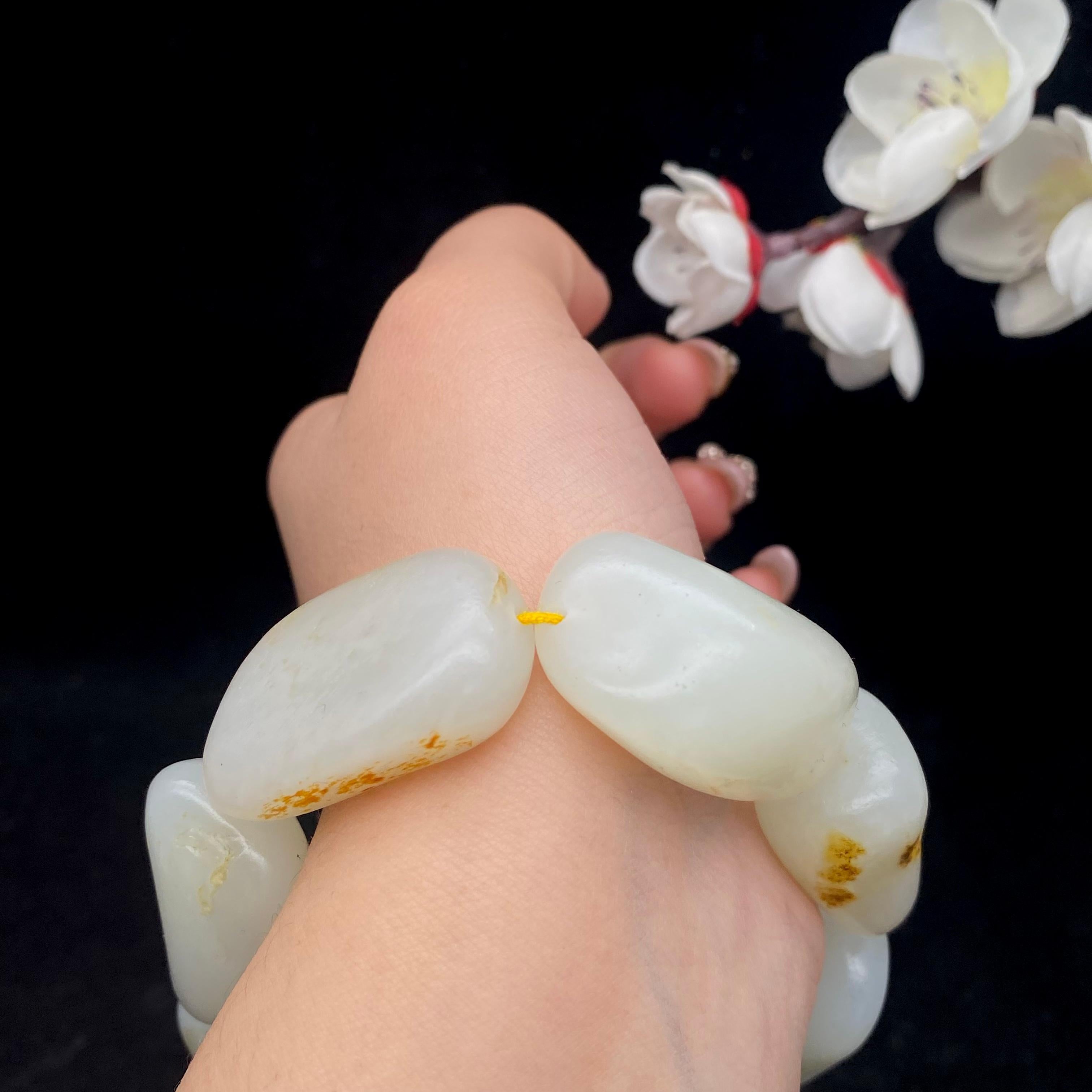 和田玉洒金皮【精品手串】（117g）