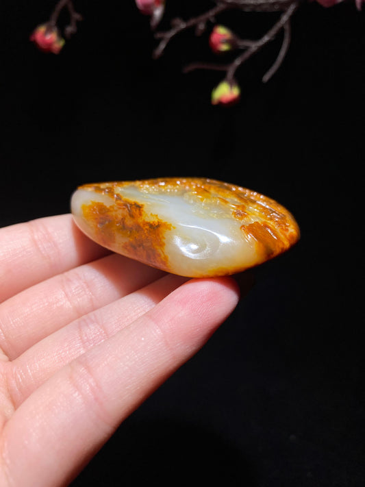和田玉籽料白玉虎牌（70.8g）