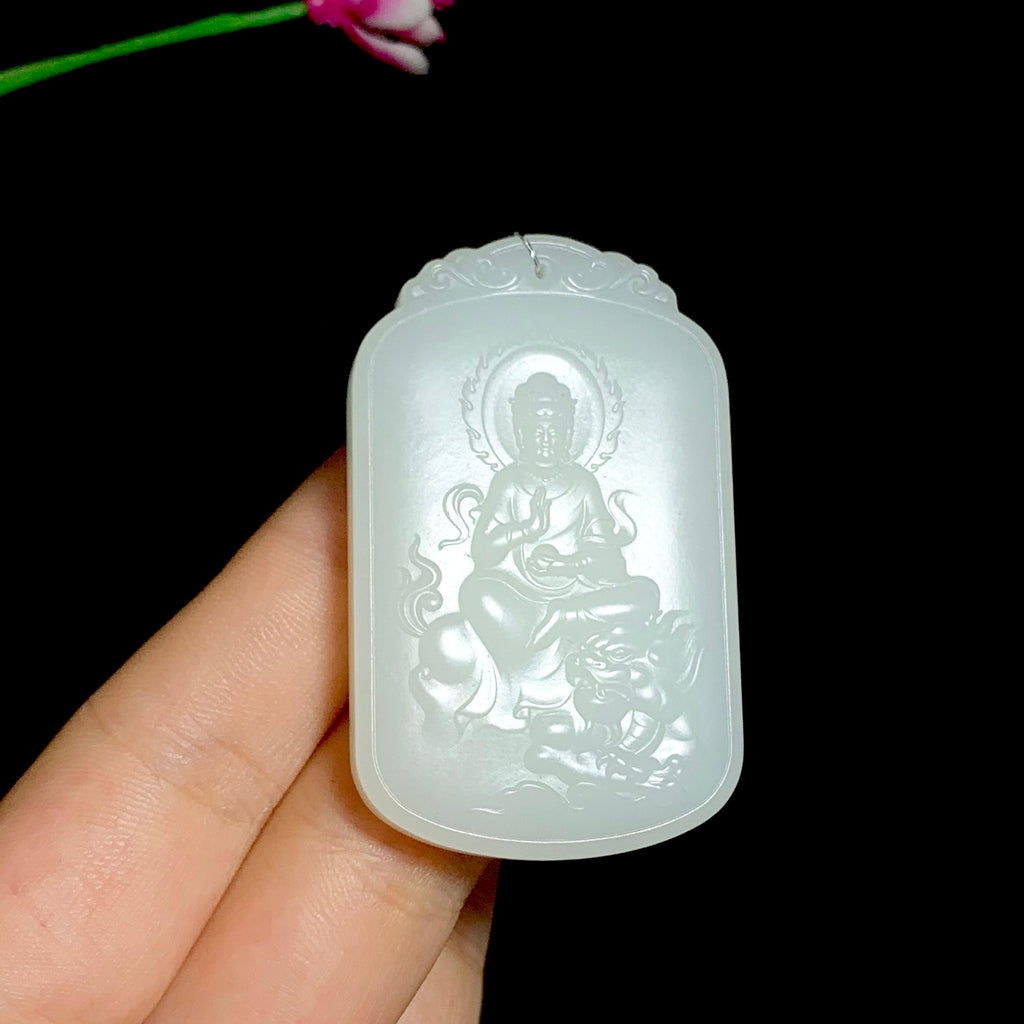 和田白玉玉龙观音挂件（36.2g）