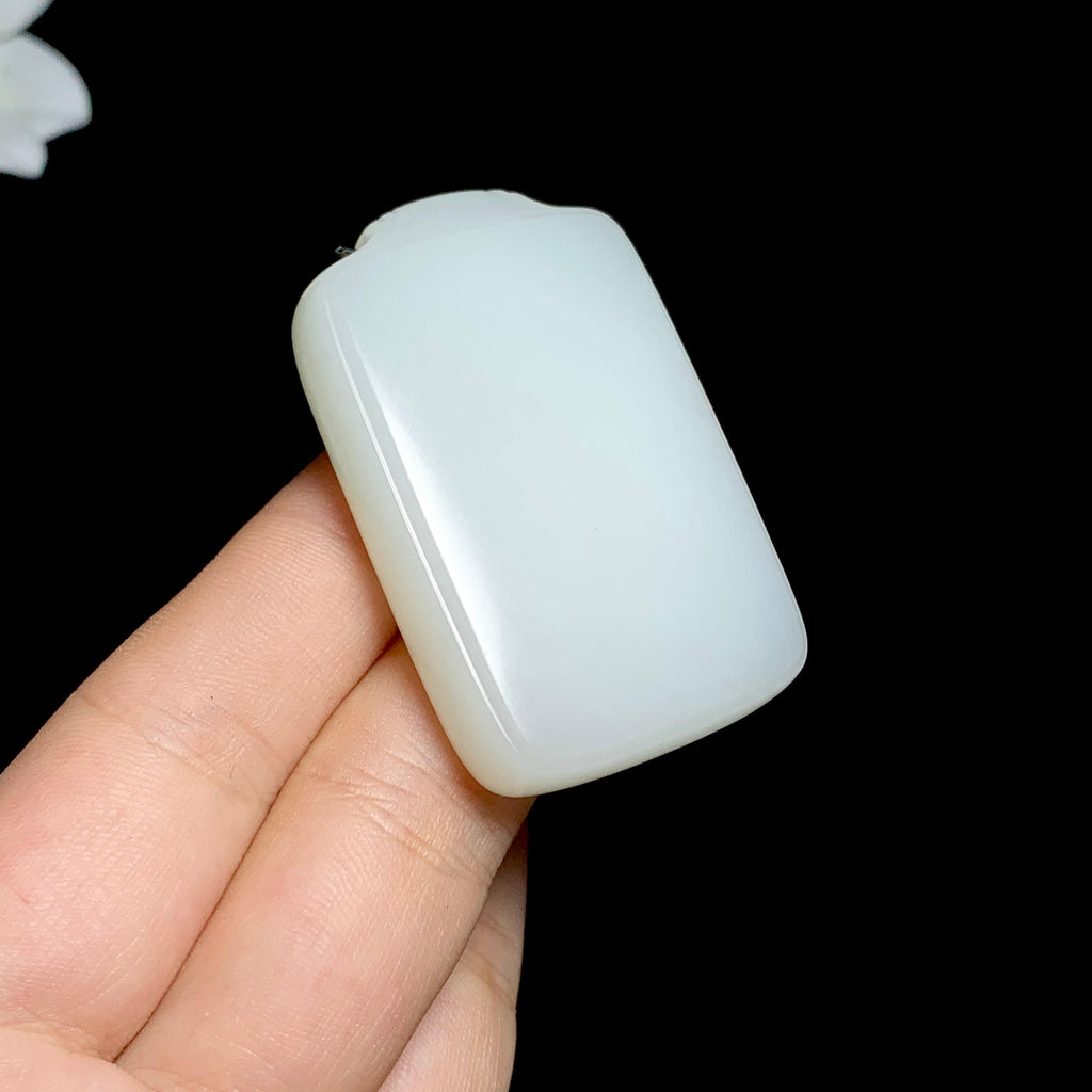 精品和田玉羊脂白玉无事牌（48.0g）