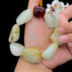和田玉洒金皮籽料【精品男士手串】（151.9g）
