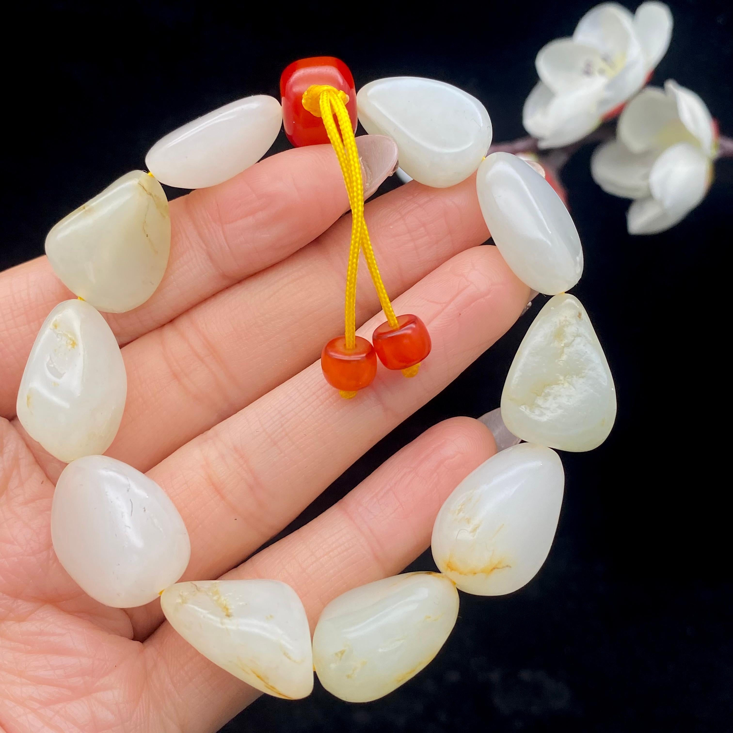 和田玉洒金皮【精品手串】（45.6g）