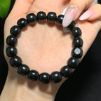 精品和田籽料黑青老型珠手串（72.1g）