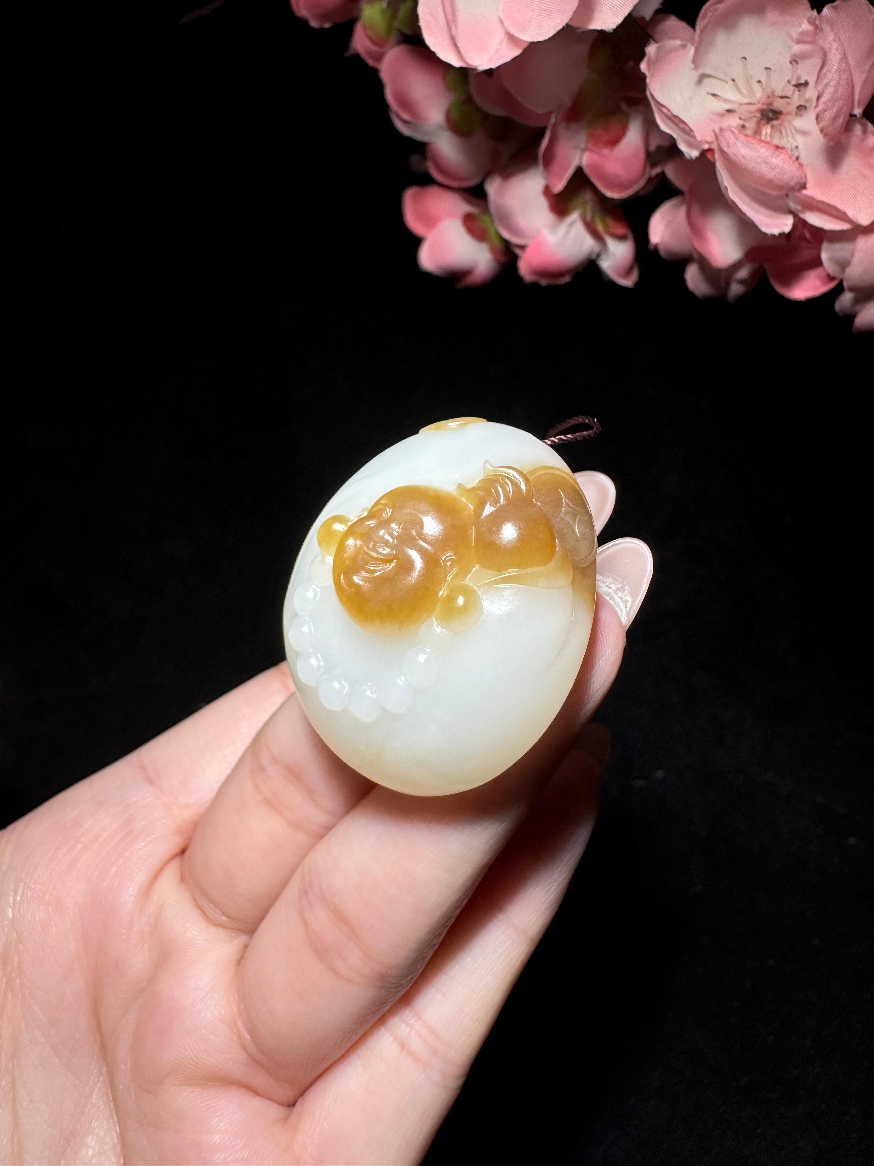 和田玉糖白玉佛公（32.4g）