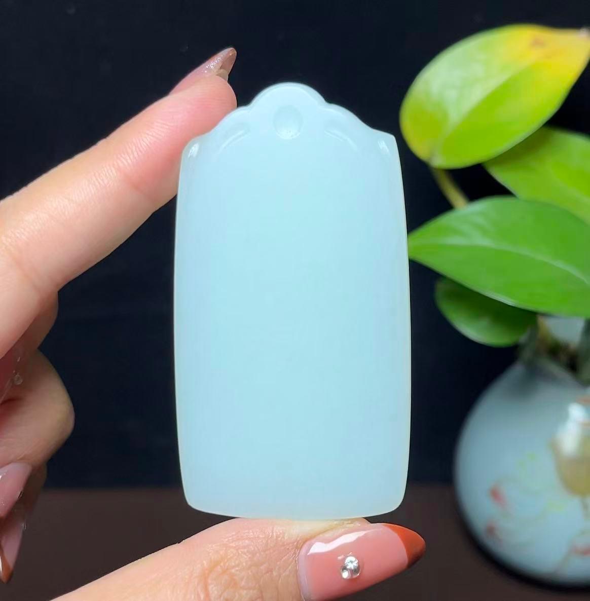 和田羊脂玉平安无事牌（61.8g）