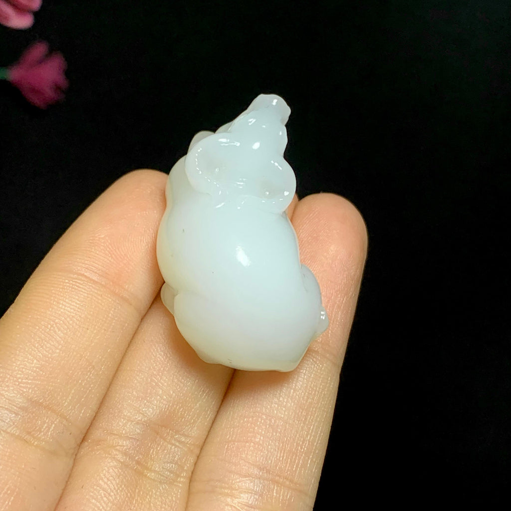 精品和田白玉生肖立体牛（20.7g）