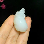 精品和田白玉生肖立体牛（20.7g）
