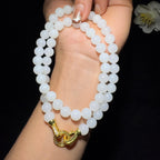 和田玉羊脂白玉圆珠项链（46.3g）