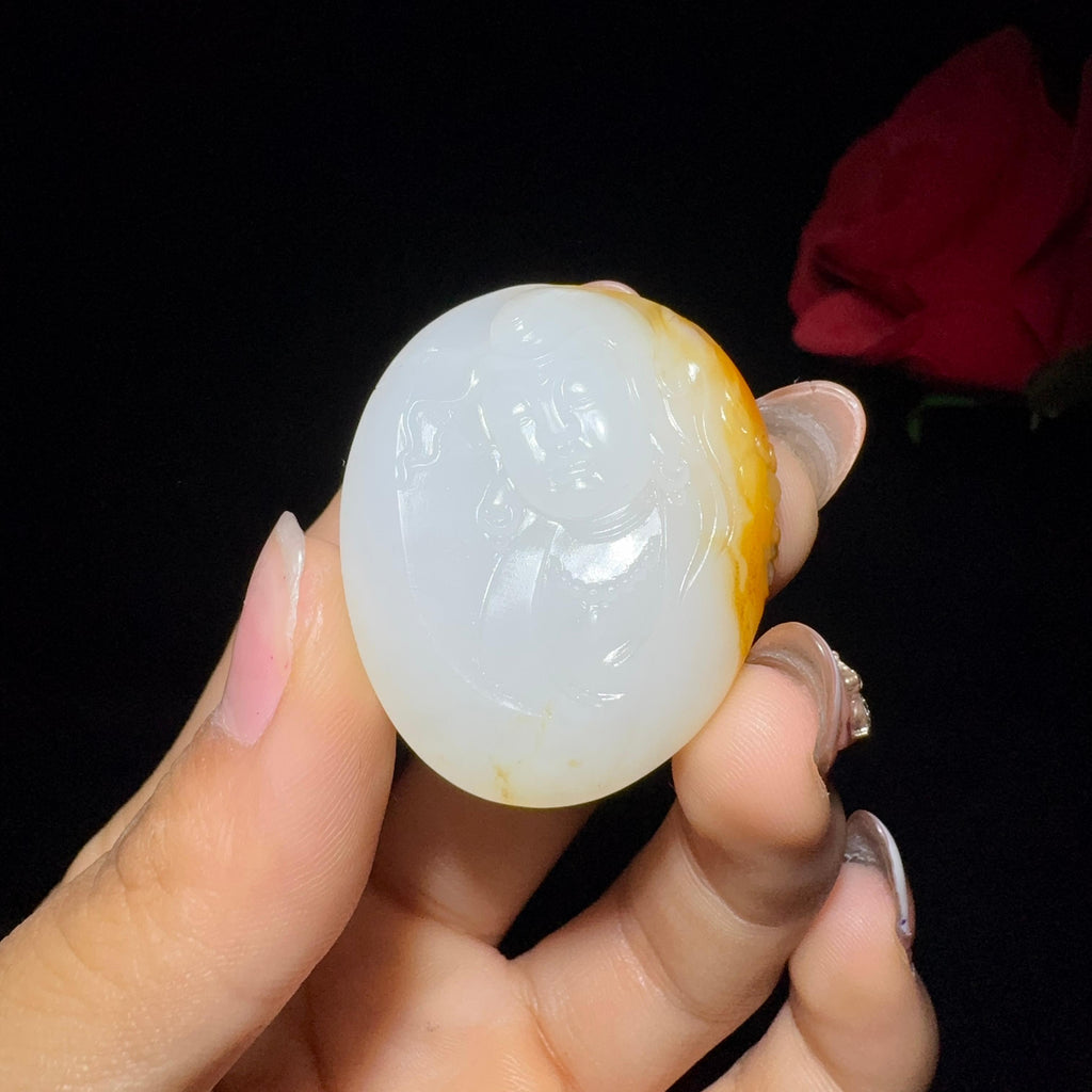 精品和田玉籽料观音挂件（20.9g）