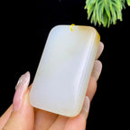 和田玉糖白无事牌（34.1g）