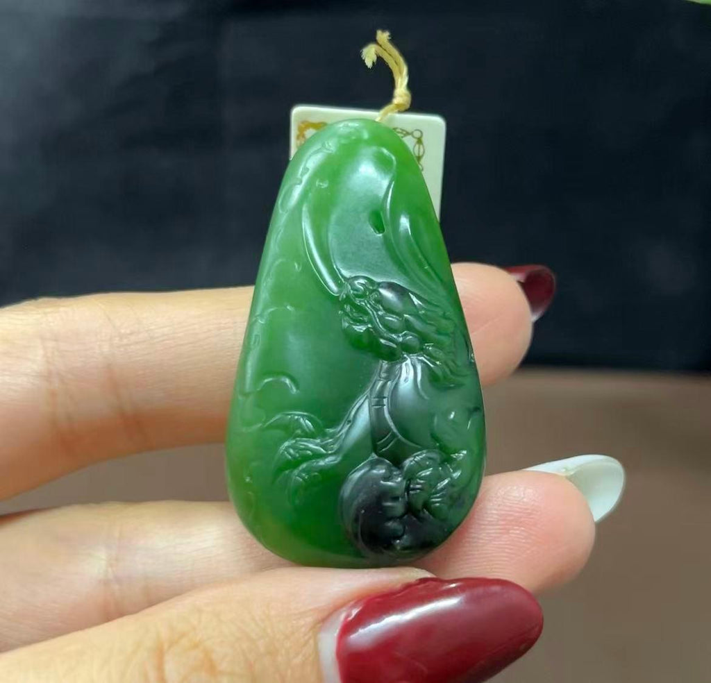 和田玉红皮碧玉望天吼无相佛（19.3g）