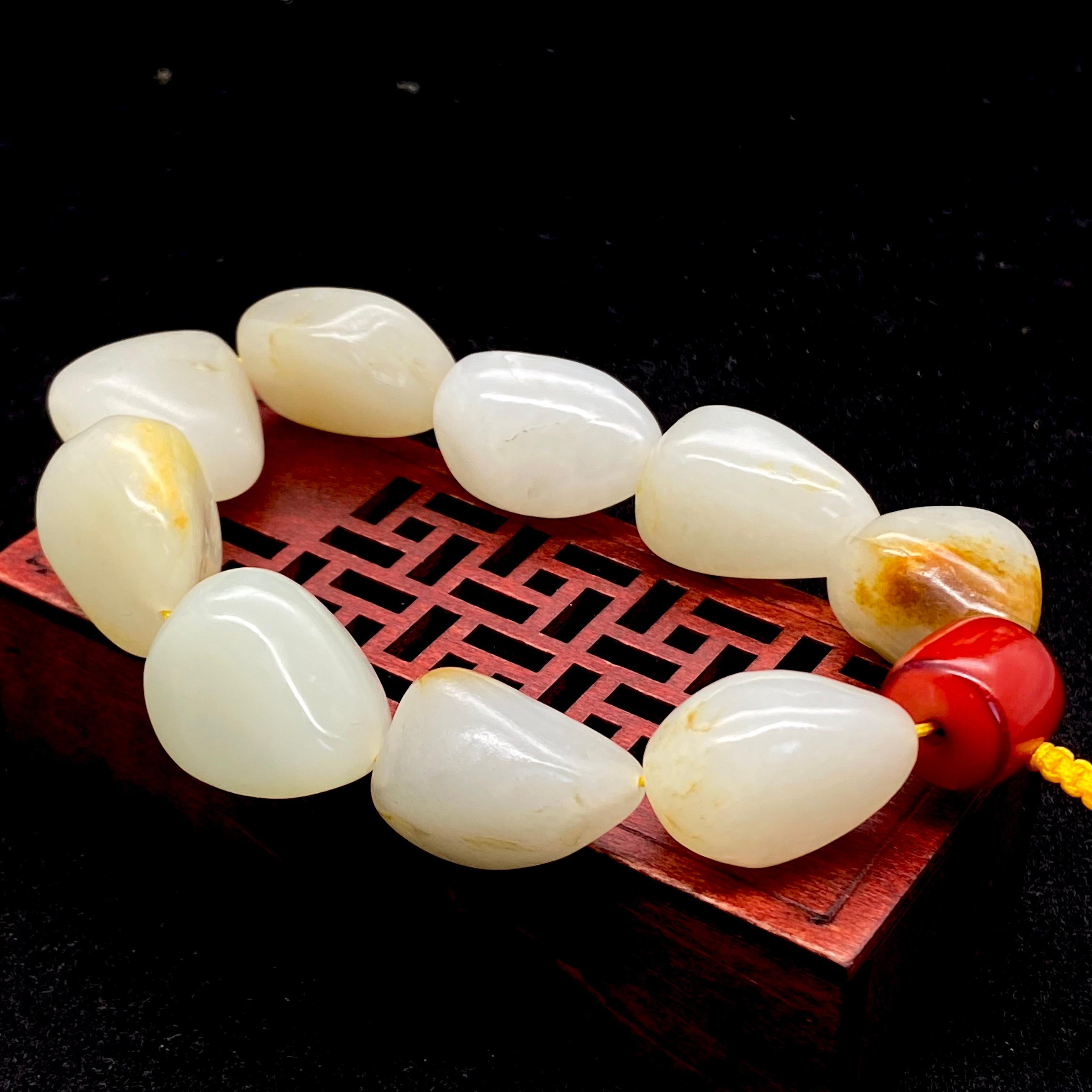 和田玉黄皮【精品手串】（96.8g）