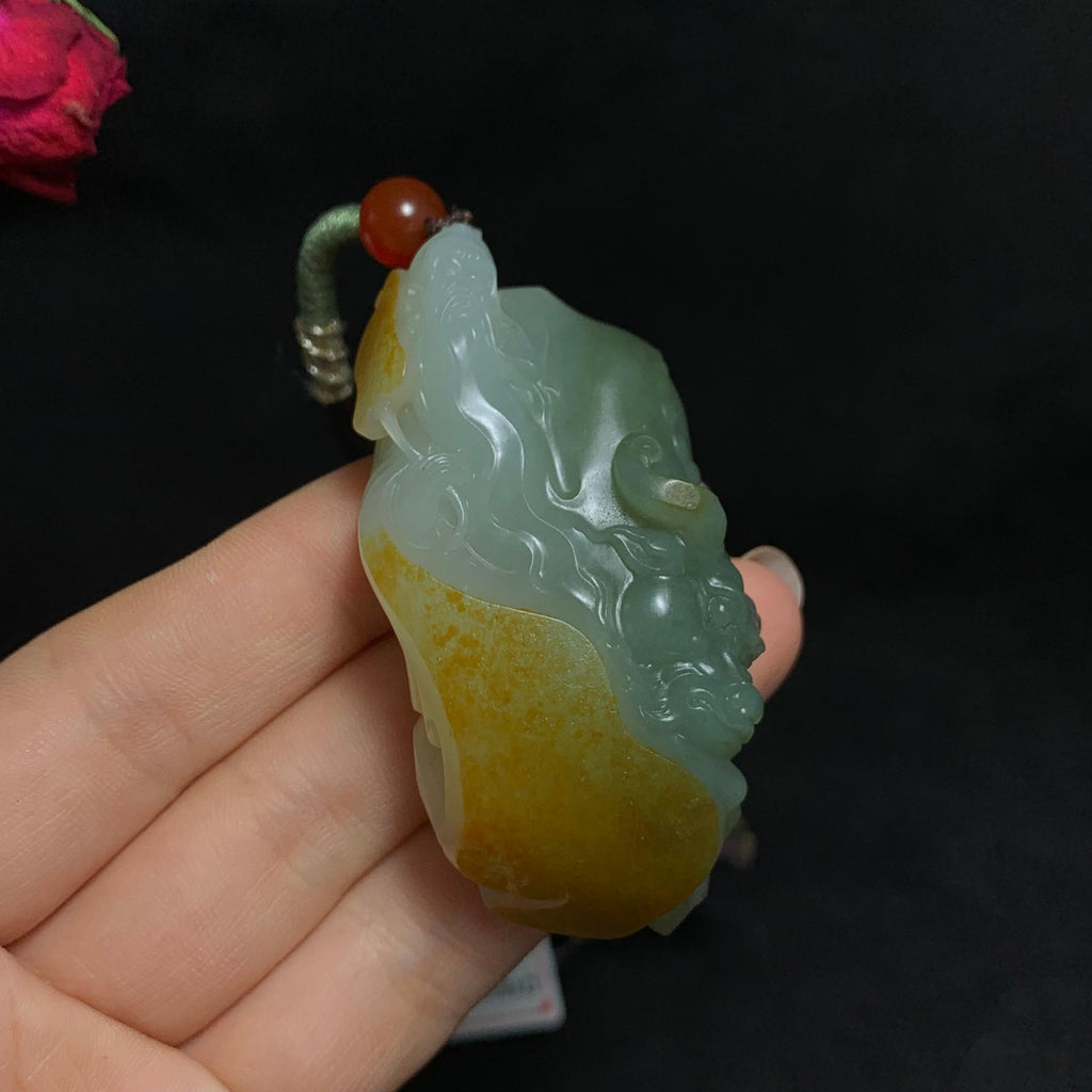 玉龙喀什河洒金皮籽料老子问经（62.8g）