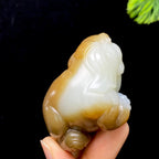 和田玉糖白玉大象手把件（145.8g）