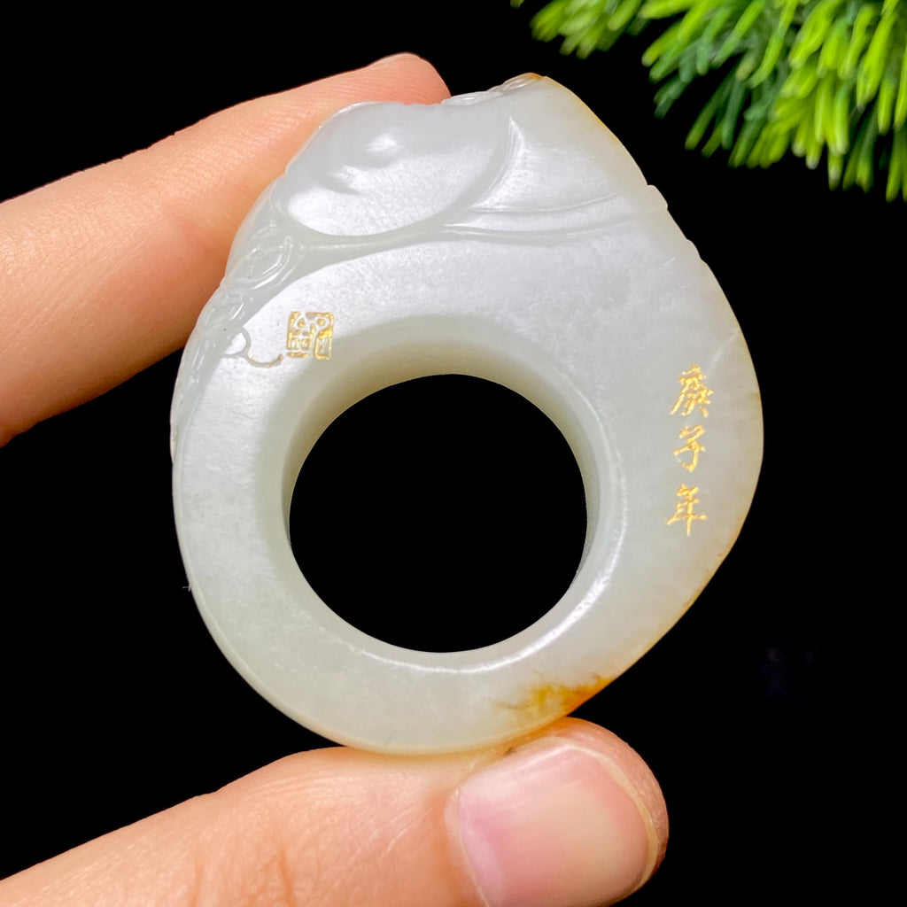 和田玉籽料财神扳指（40.5g）