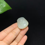 收藏级和田籽料秋梨皮白玉弥勒佛挂件（27.3g）