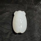 和田玉羊脂白玉蝉一鸣惊人（17.2g）