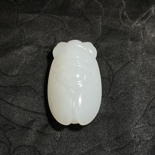 和田玉羊脂白玉蝉一鸣惊人（17.2g）