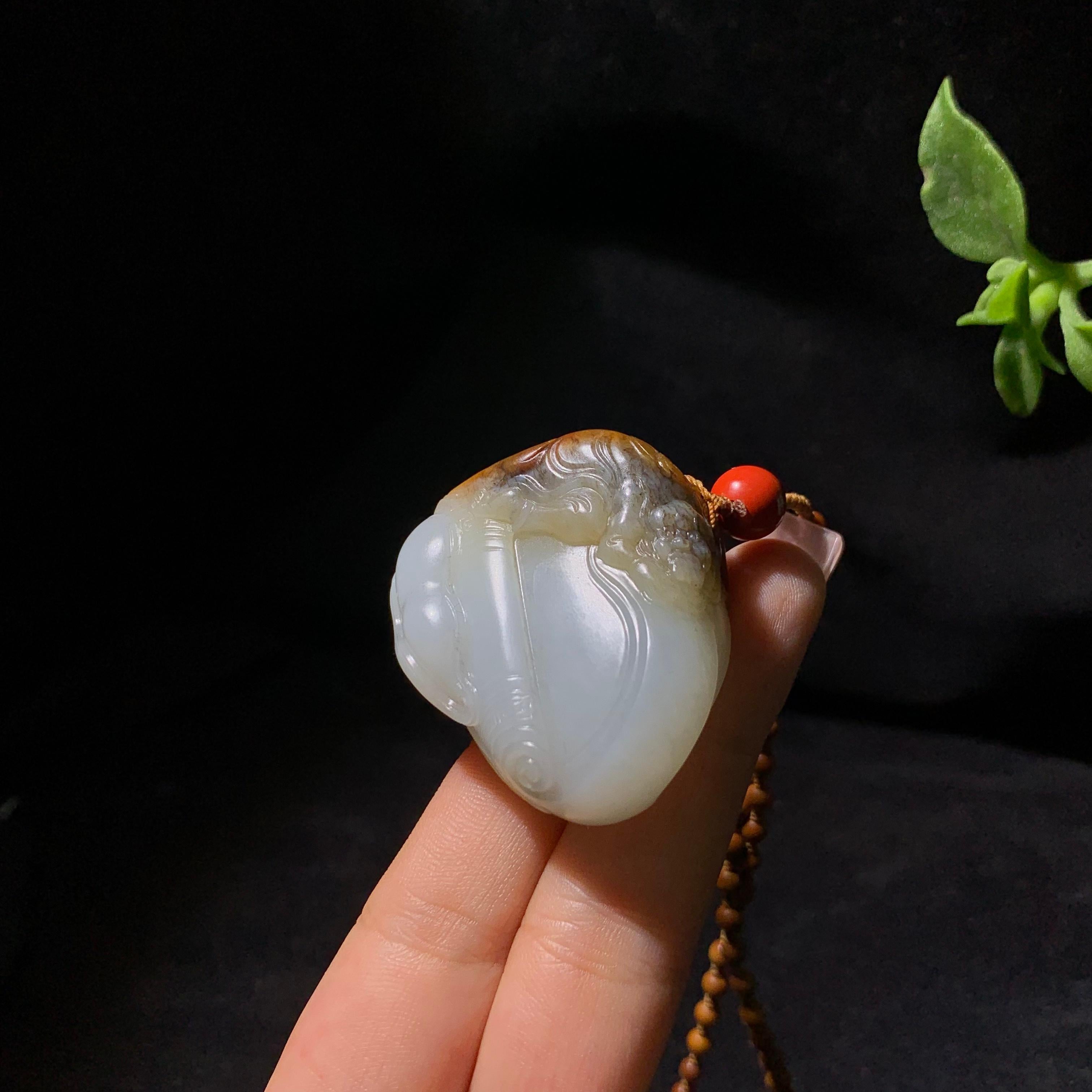 和田籽料黄沁钟魁挂件（54.0g）