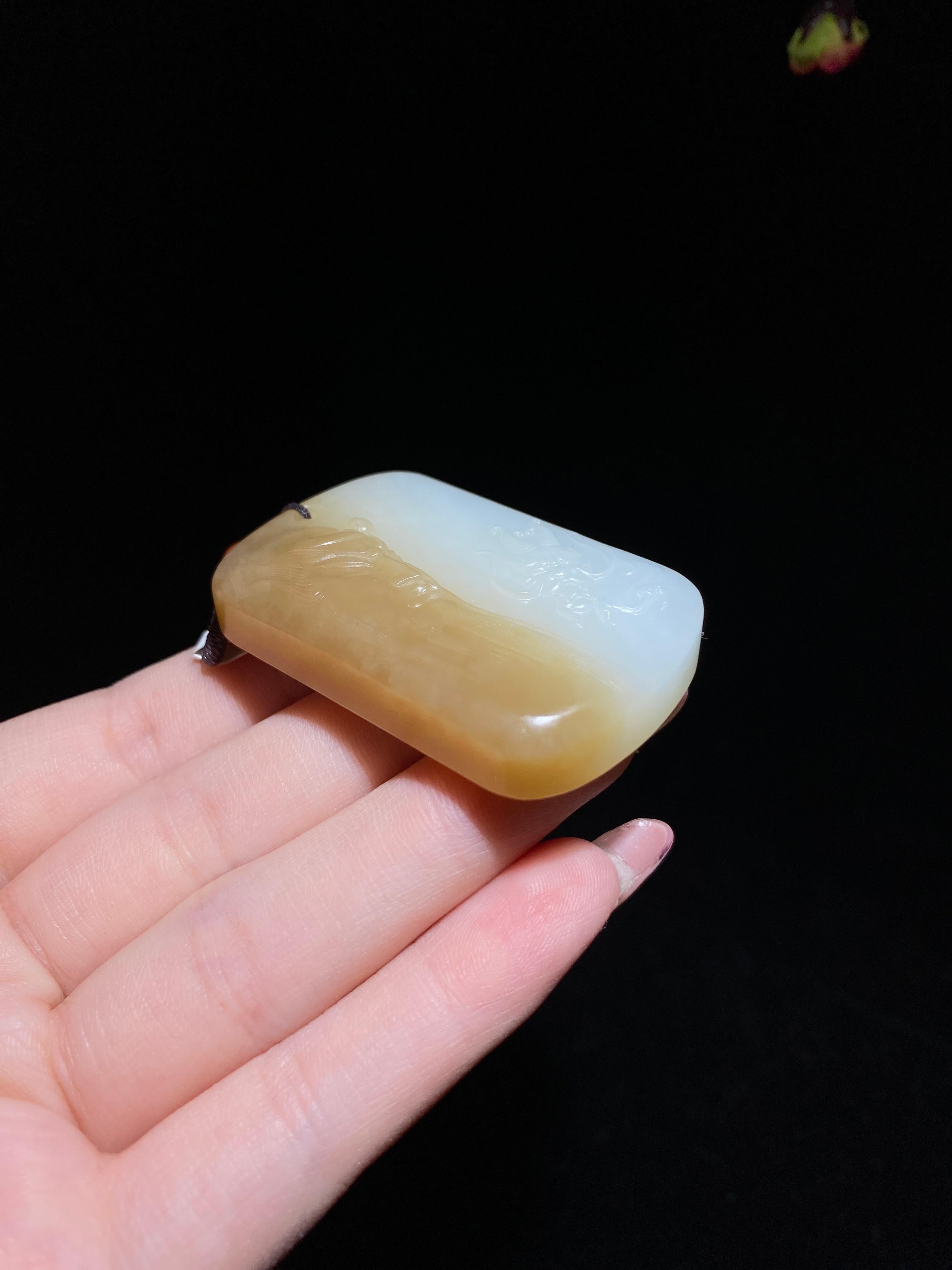 和田玉糖白玉关公挂件（39.2g）