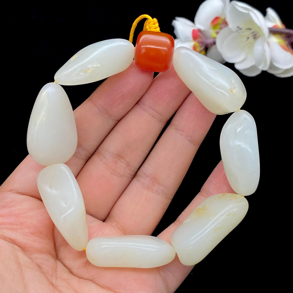 和田玉白玉籽料【精品手串】（89.1g）