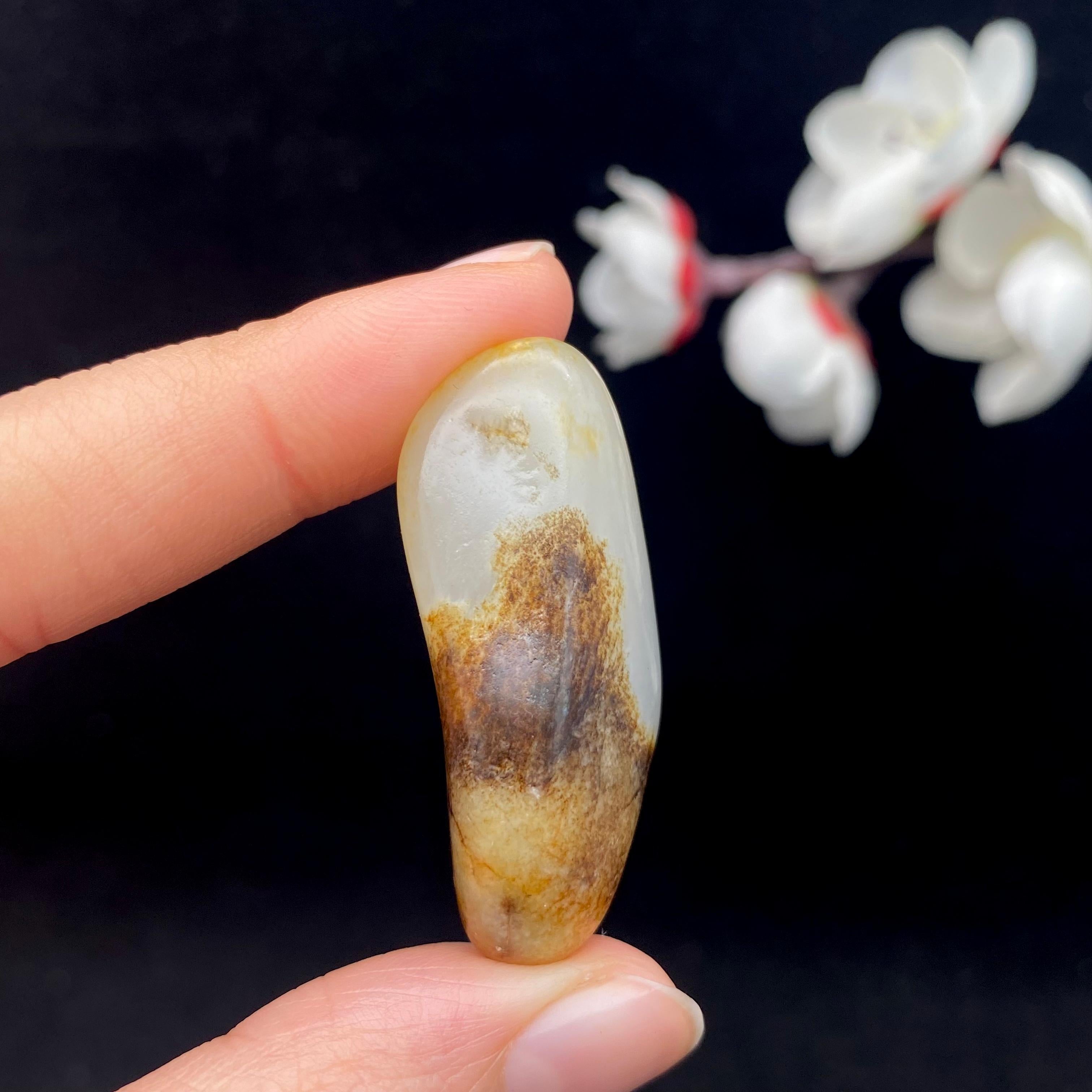 和田玉秋梨皮籽料吊坠籽（13.4g）