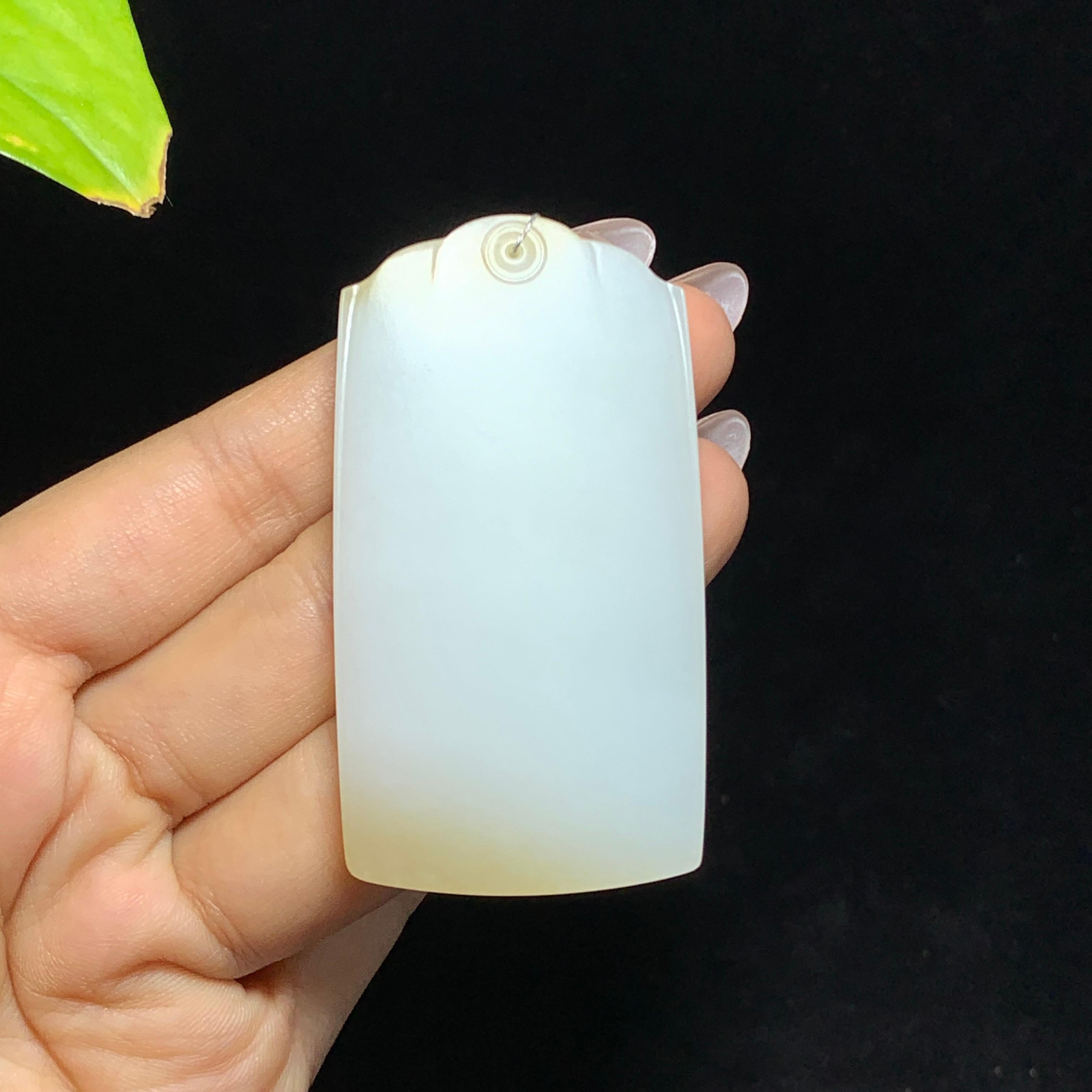 和田山料糖白玉无事牌挂件（62.6g）