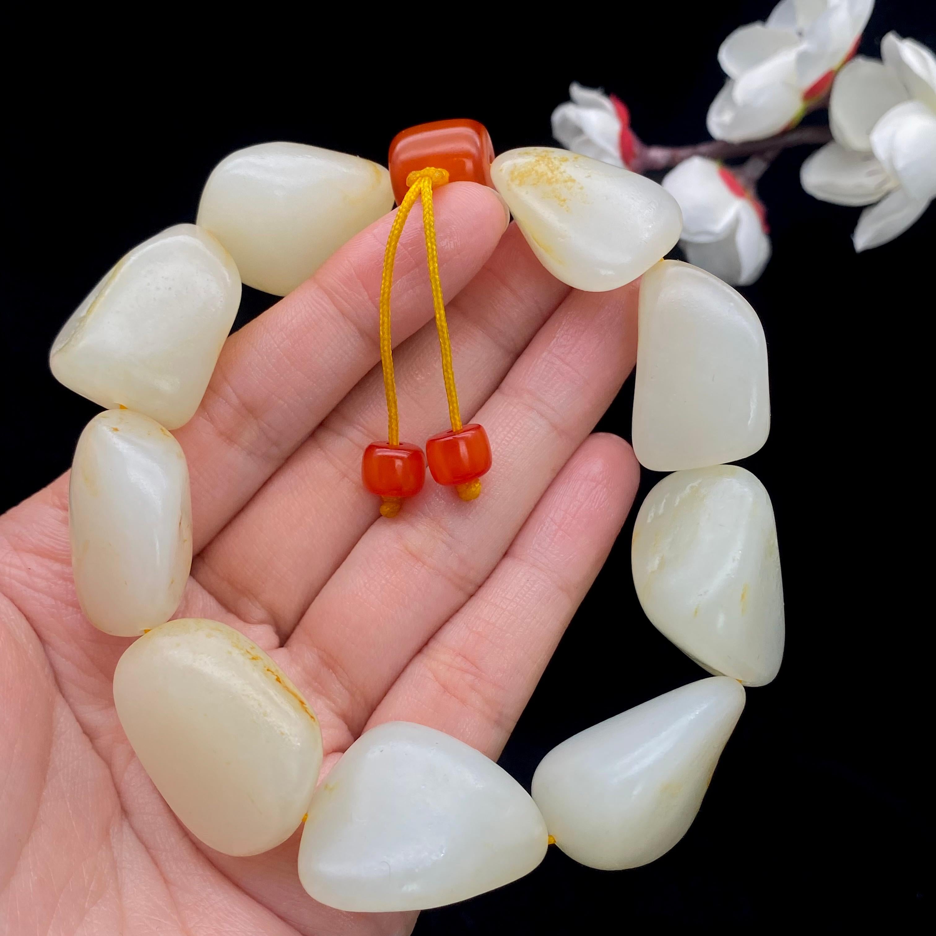 和田玉洒金皮【精品手串】（108g）