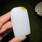 和田玉糖白平安无事牌（60.7g）