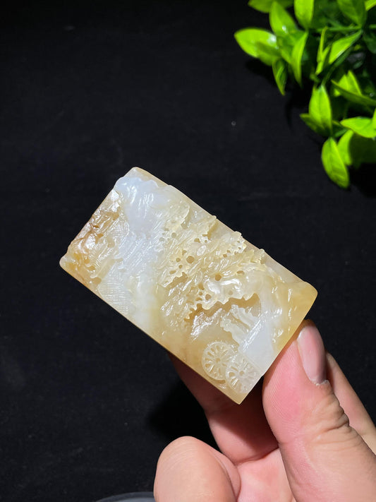 和田玉糖白【山水牌】挂件（87.3g）