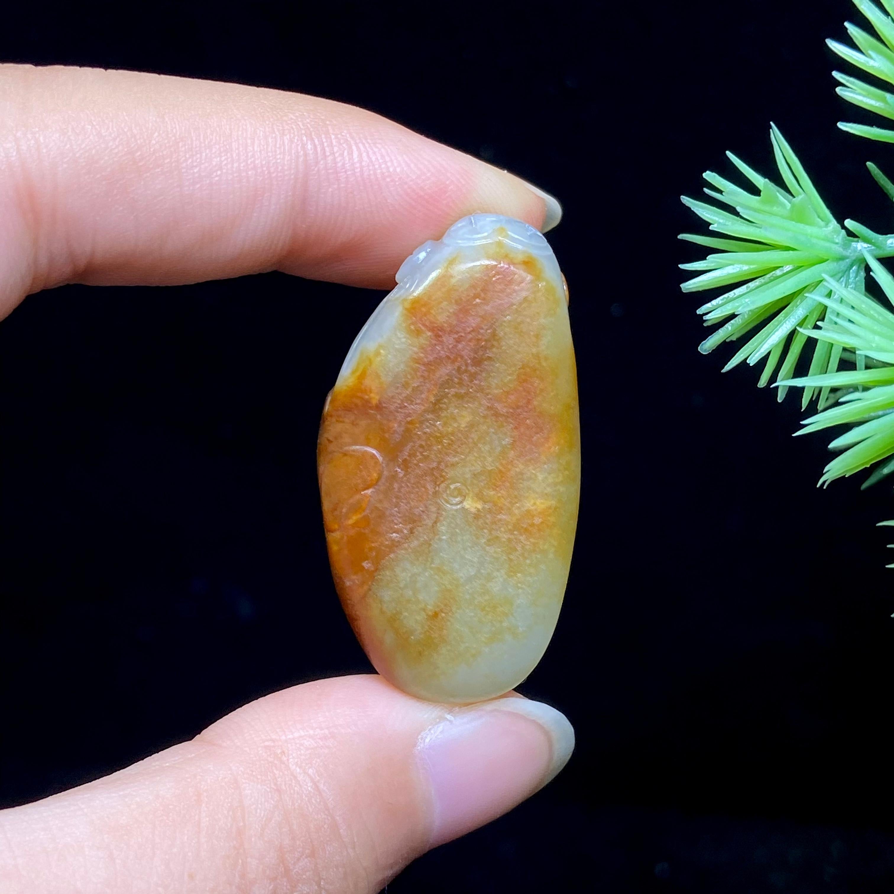和田玉籽料独籽财神（12.0g）