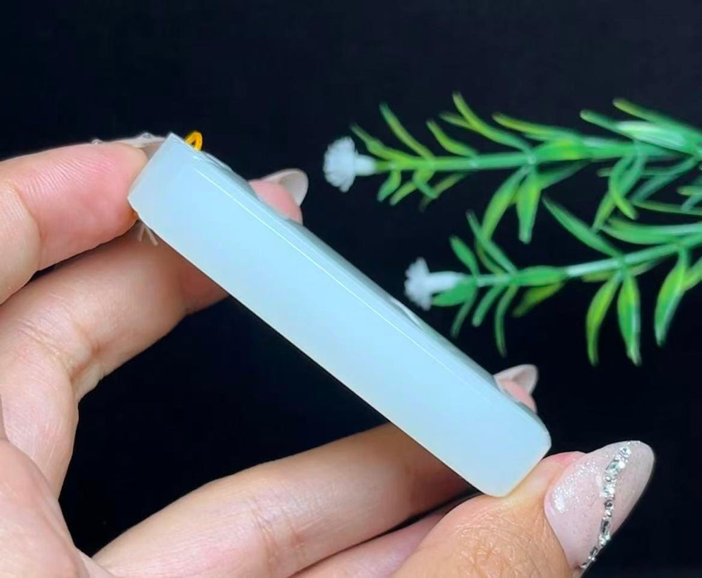 和田玉羊脂白玉平安无事牌（66.3g）