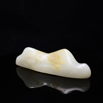 和田玉米达料山水摆件（笔架）（55.5g）