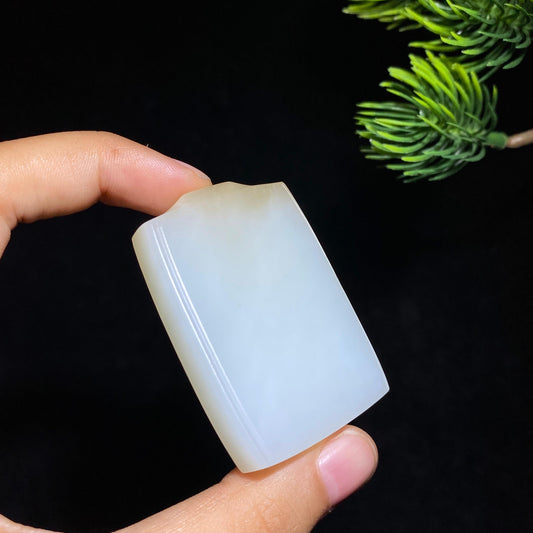 和田玉糖白玉无事牌（40.1g）