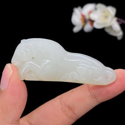 和田玉-白玉籽料【马到成功】（27.5g）