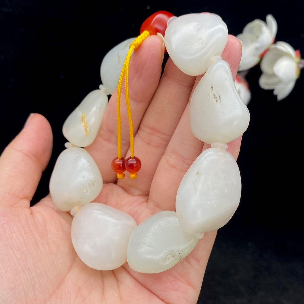 和田玉白玉籽料【精品手串】（86.3g）